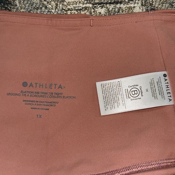 NWT Athleta 1X Palermo Pink Elation Rib Trim 7/8 Tight Leggings $89 - Picture 12 of 15